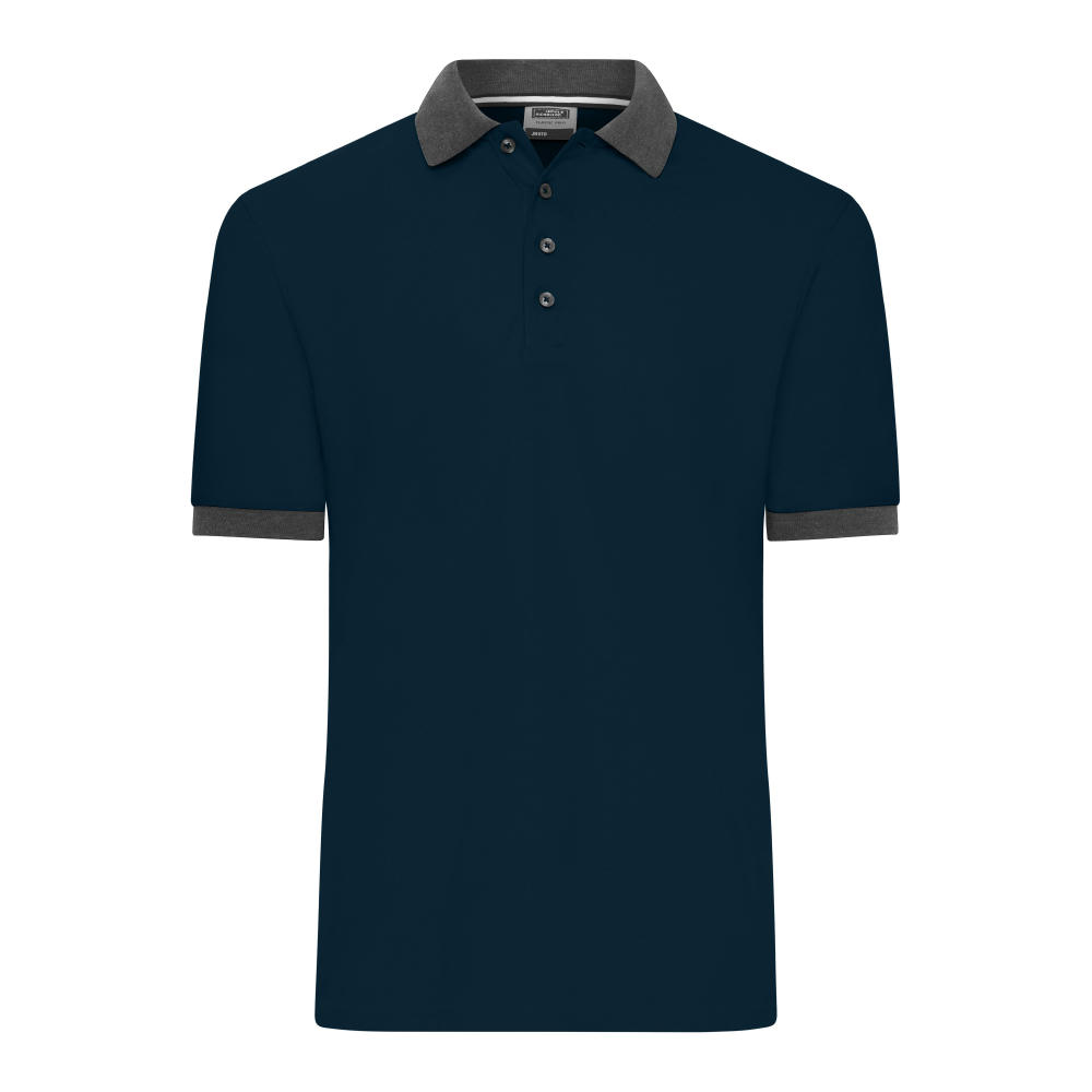 Men's Polo - Klassisches Polo mit kontrastfarbigem Kragen und Armbündchen in Piqué-Qualität