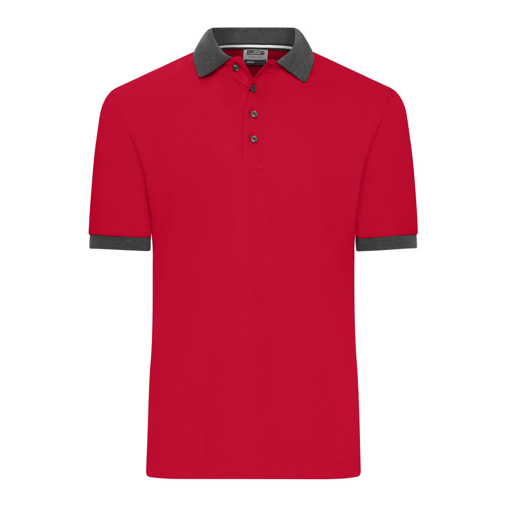 Men's Polo - Klassisches Polo mit kontrastfarbigem Kragen und Armbündchen in Piqué-Qualität