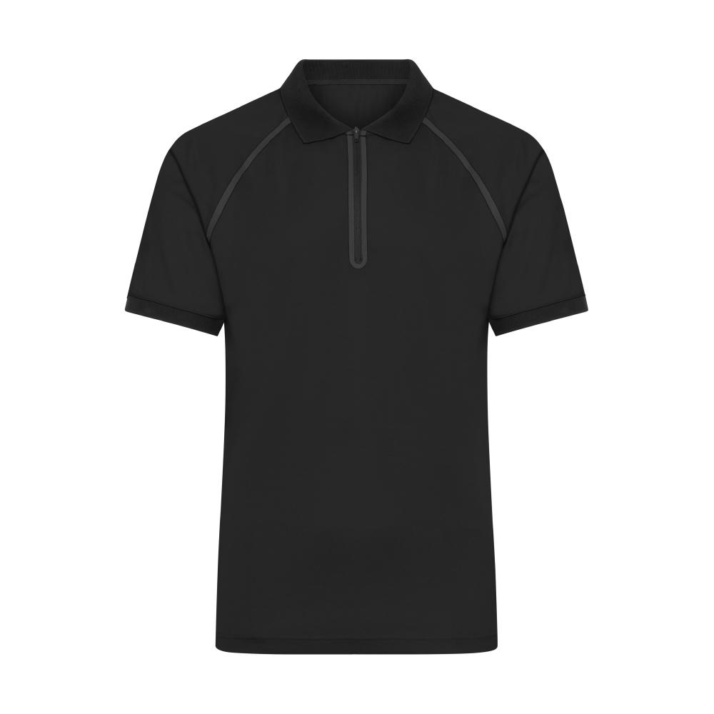Men's Zip-Polo-Polo mit Reißverschluss aus Funktions-Polyester für Promotion, Sport und Freizeit
