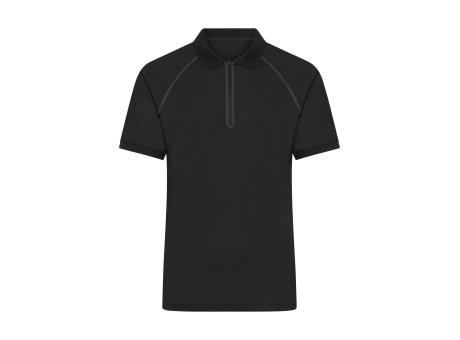 Men's Zip-Polo-Polo mit Reißverschluss aus Funktions-Polyester für Promotion, Sport und Freizeit