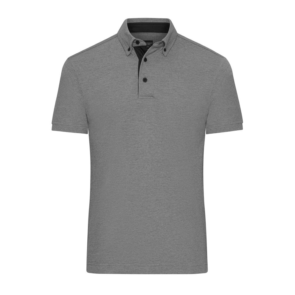 Men's Plain Polo - Polo mit Button-Down Kragen