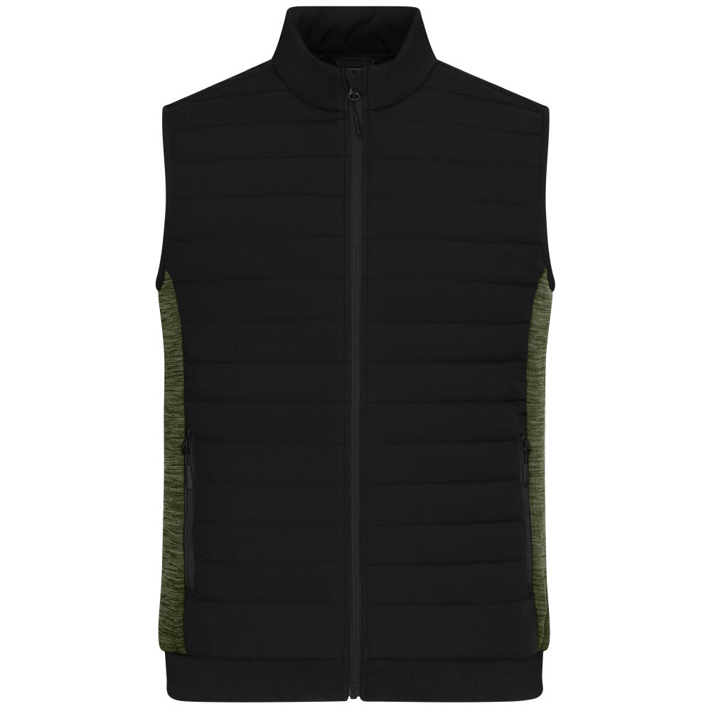 Men's Padded Hybrid Vest-Wattierte Weste mit Stehkragen im attraktiven Materialmix