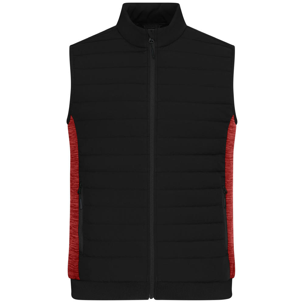 Men's Padded Hybrid Vest-Wattierte Weste mit Stehkragen im attraktiven Materialmix