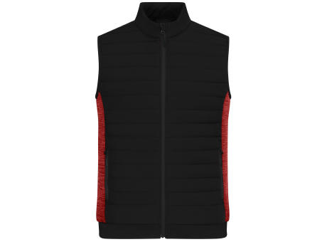 Men's Padded Hybrid Vest-Wattierte Weste mit Stehkragen im attraktiven Materialmix