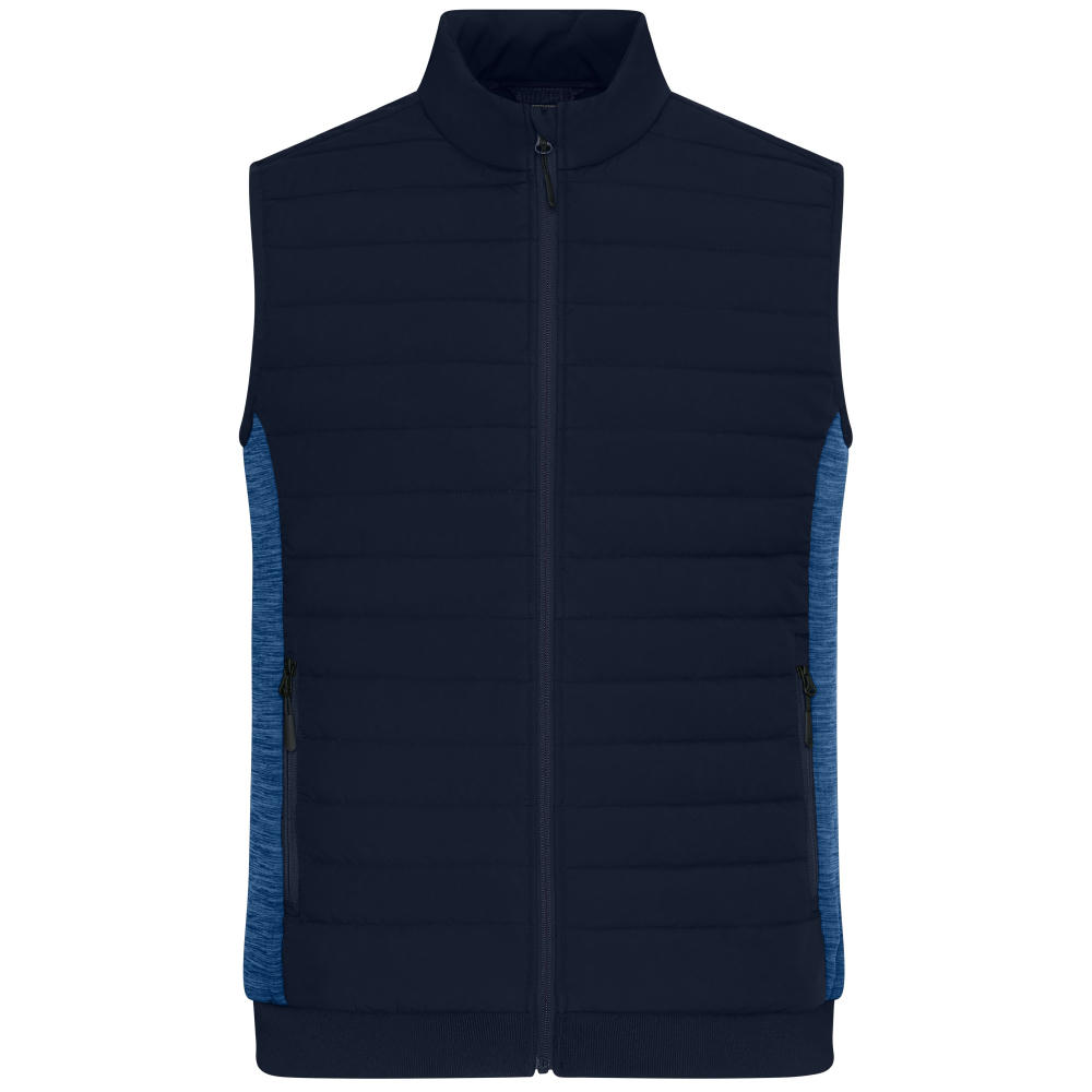 Men's Padded Hybrid Vest-Wattierte Weste mit Stehkragen im attraktiven Materialmix