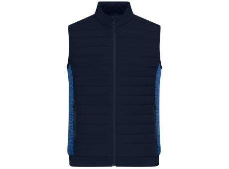 Men's Padded Hybrid Vest-Wattierte Weste mit Stehkragen im attraktiven Materialmix