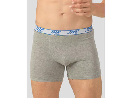 Calzoncillo medio de hombre. Costura lateral. Cinturilla elástica con logo JHK.GM: 85%algodón 10%viscosa 5%elastano      Elastico: 53%nylon 20%poliester 27% elastano