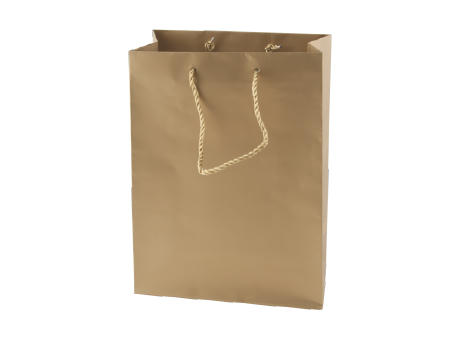 Matte Papiertasche silber und gold 220x290x100 mm