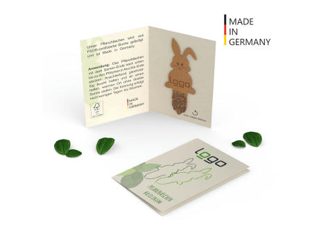 Kräuter-Pflanzhäschen in Klappkarte (FSC® zertifiziert)