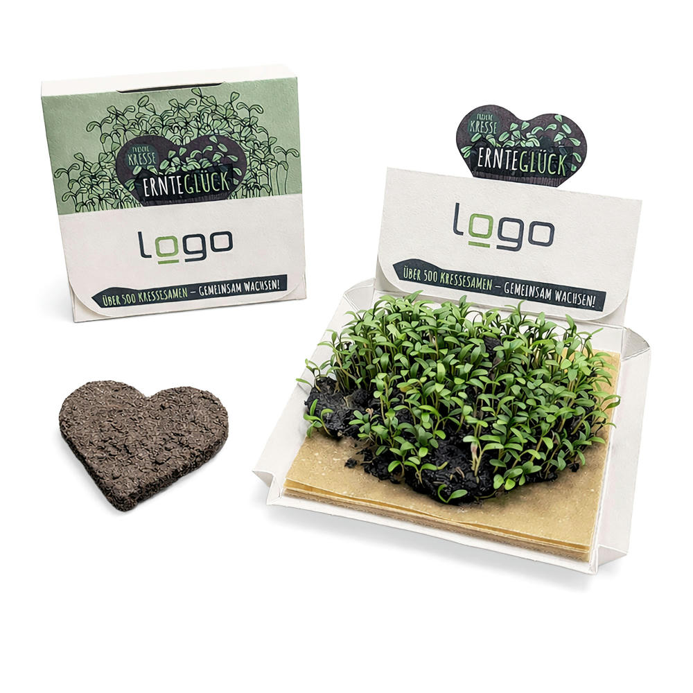 Kresse-Herz "Ernteglück" inkl. Pflanzschale - torffrei