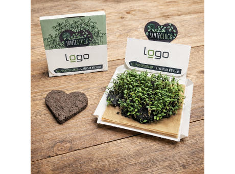 Kresse-Herz "Ernteglück" inkl. Pflanzschale - torffrei