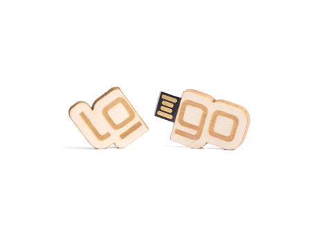 USB Stick Eigendesign 2D mit Kappe (FSC® zertifiziert) (Holz)