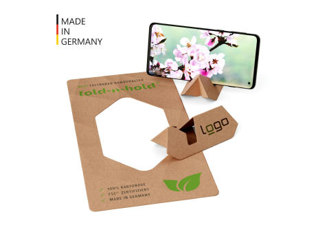 Handyständer fold-n-hold® mit Trägerkarte DIN lang (FSC® zertifiziert)