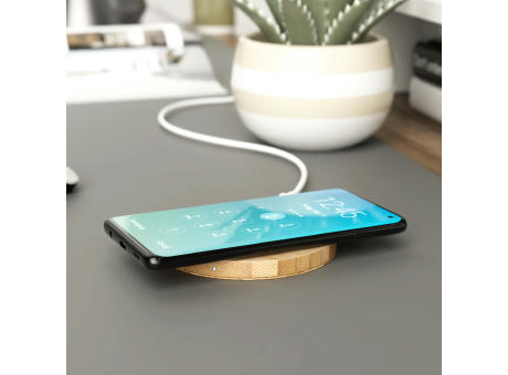 Wireless QI Charger Bamboo round