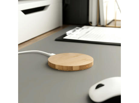 Wireless QI Charger Bamboo round