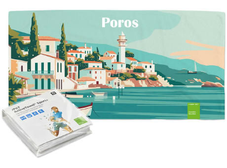 rPET ActiveTowel® Sports 80x40 cm im Polybeutel mit Klappkarte, All-Inklusive-Paket