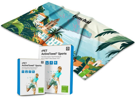 rPET ActiveTowel® Sports 130x70 cm in Faltschachtel, All-Inklusive-Paket