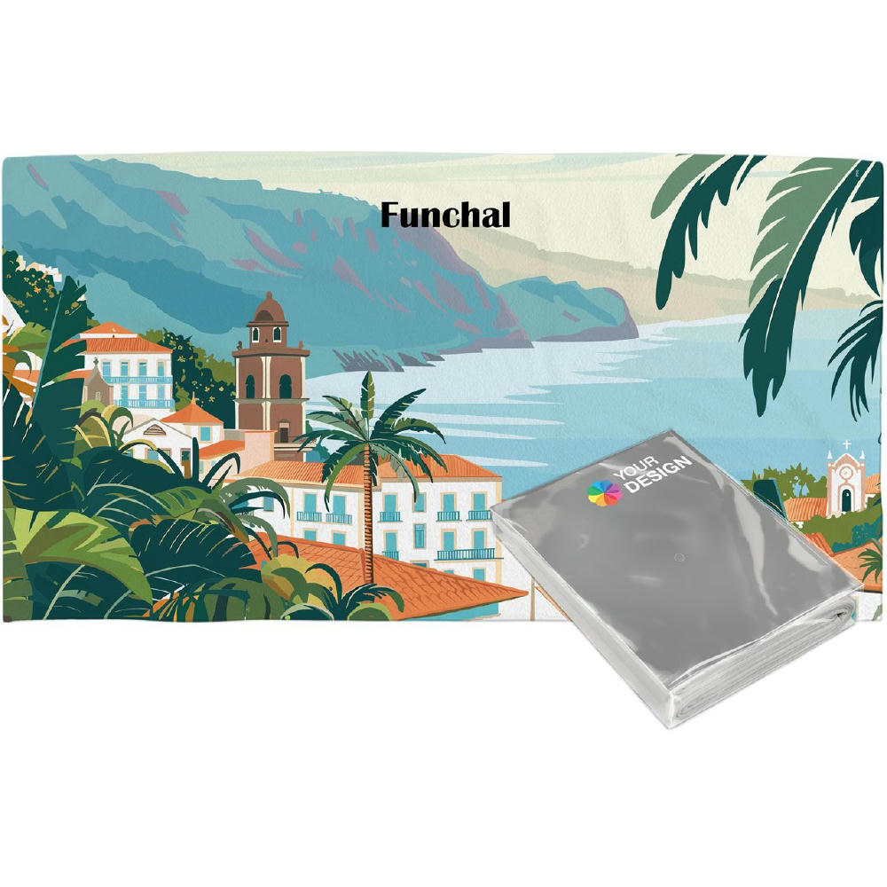 rPET ActiveTowel® Sports 130x70 cm im Polybeutel mit Klappkarte, All-Inklusive-Paket