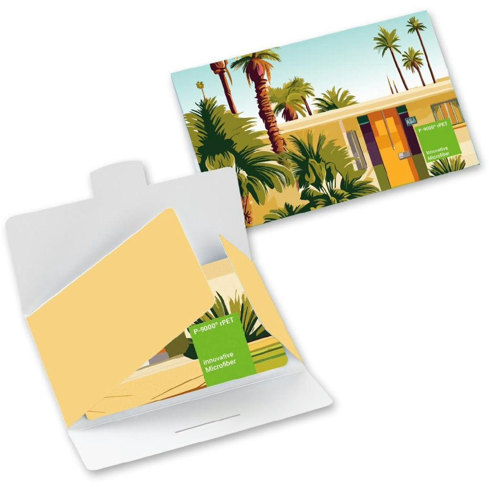 POLYCLEAN rPET Displaytuch 15x15 cm im Papieretui, All-Inclusive-Paket 