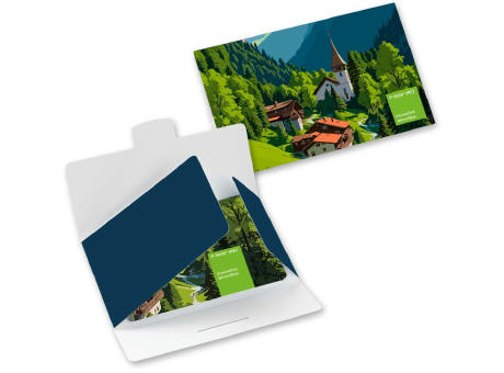 POLYCLEAN rPET Displaytuch 18x18 cm im Papieretui, All-Inclusive-Paket 