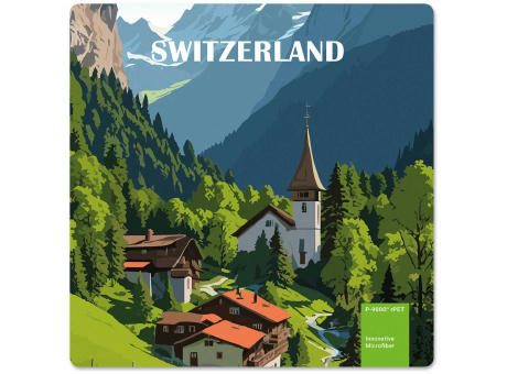 POLYCLEAN rPET Displaytuch 18x18 cm im Papieretui, All-Inclusive-Paket 