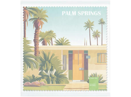 POLYCLEAN rPET Brillenputztuch 15x15 cm im Pergaminbeutel, All-Inclusive-Paket