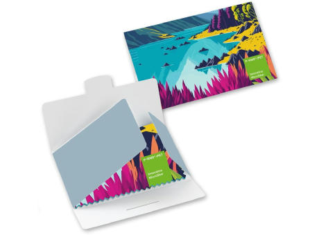 POLYCLEAN rPET Brillenputztuch 18x18 cm im Papieretui, All-Inclusive-Paket