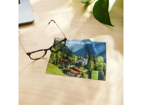 POLYCLEAN rPET Brillenputztuch 18x18 cm im Papieretui, All-Inclusive-Paket