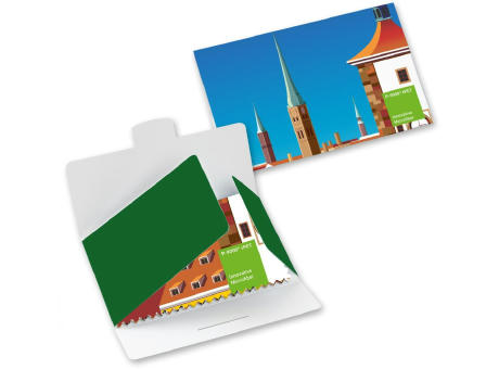 POLYCLEAN rPET Brillenputztuch 20x20 cm im Papieretui, All-Inclusive-Paket