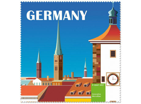 POLYCLEAN rPET Brillenputztuch 20x20 cm im Pergaminbeutel, All-Inclusive-Paket