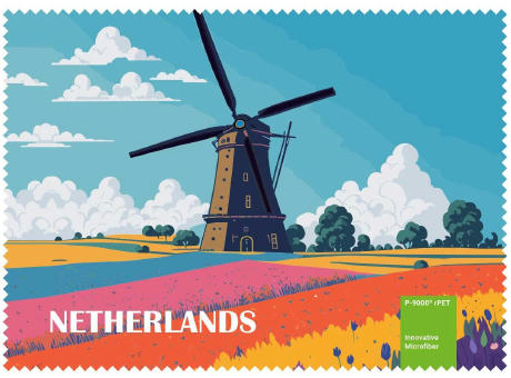 POLYCLEAN rPET Brillenputztuch 21x15 cm im Papieretui, All-Inclusive-Paket