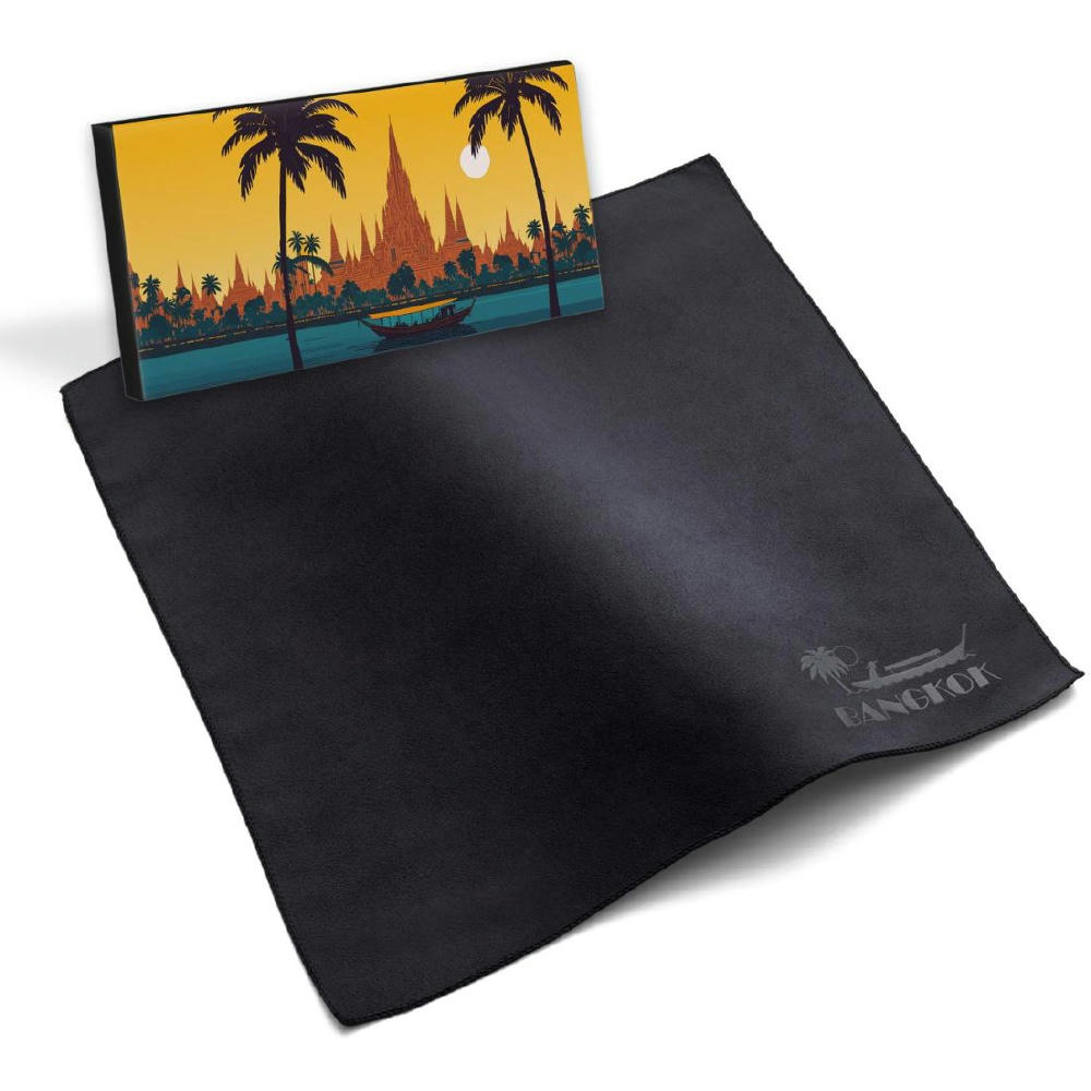 Microfaser-Prägetuch 30x30 cm in Faltschachtel, All-Inclusive-Paket