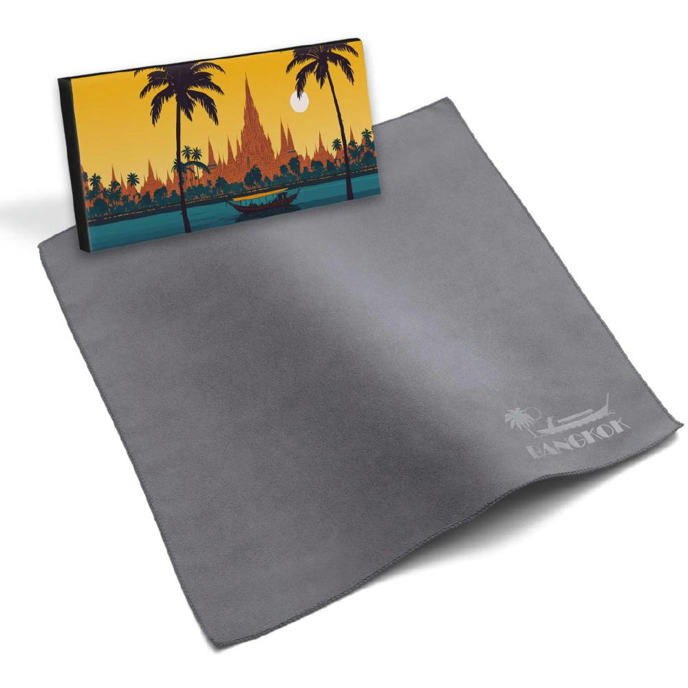 Microfaser-Prägetuch 30x30 cm in Faltschachtel, All-Inclusive-Paket