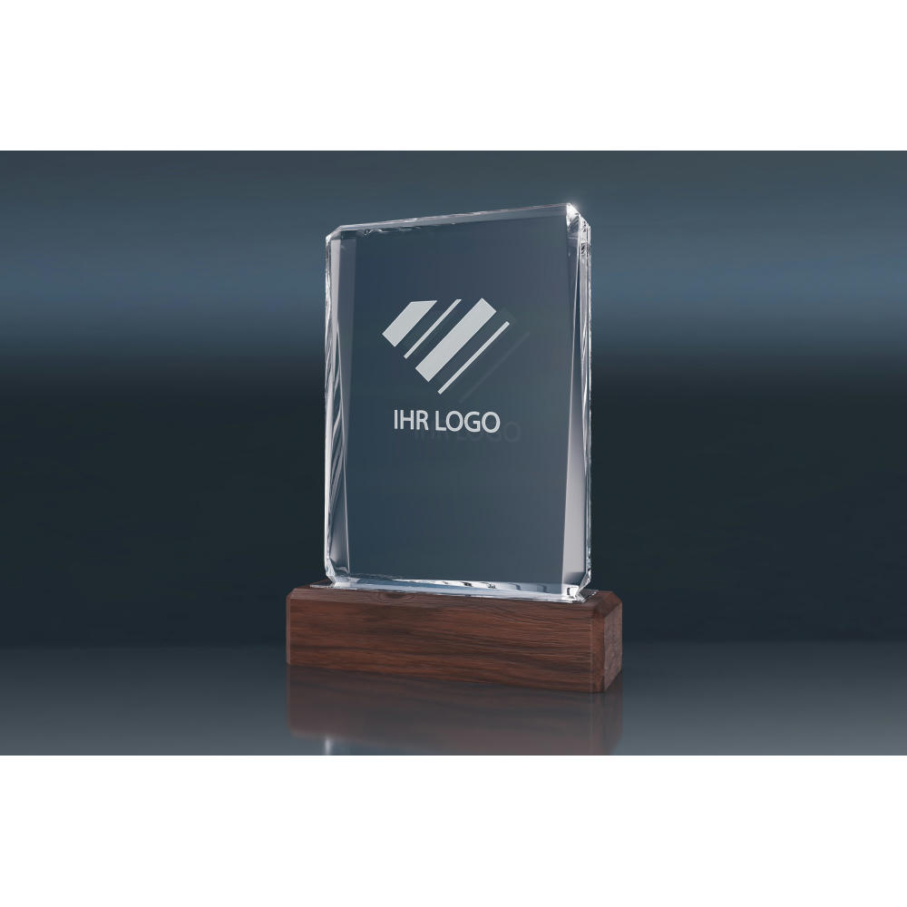 Crystal Trophy WOODEN FACETTE 