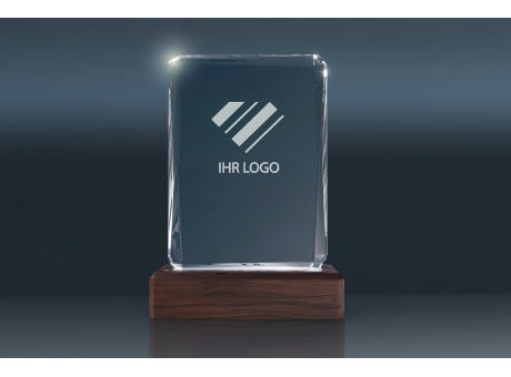 Crystal Trophy WOODEN FACETTE 