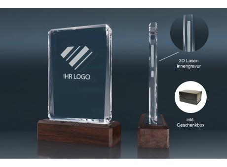 Crystal Trophy WOODEN FACETTE 