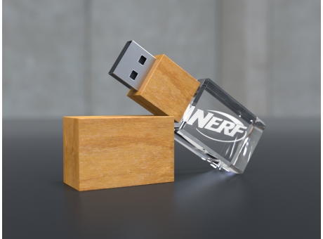 USB CRYSTAL 3D wood, (4GB) 