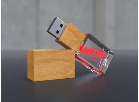 USB CRYSTAL 3D wood, (64GB) 