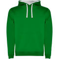 SUDADERA URBAN CON CAPUCHA T/XS VERDE KELLY/BLANCO