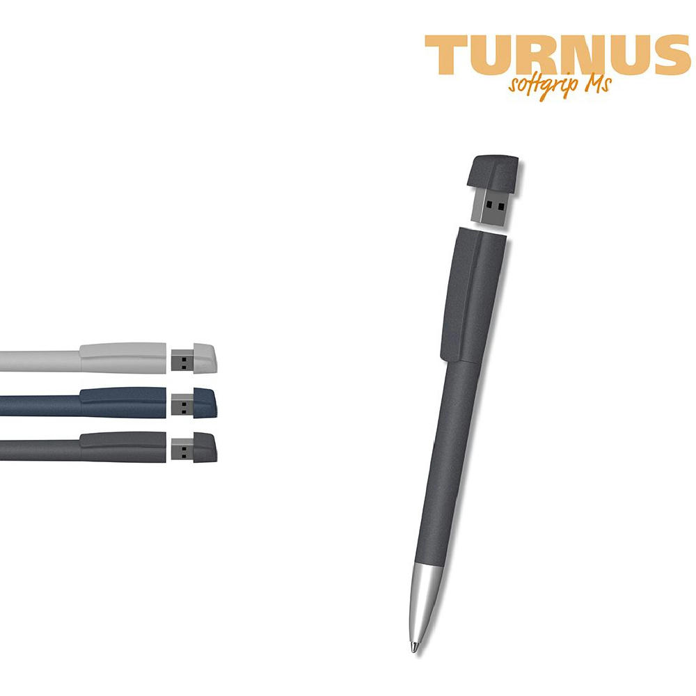 Klio-Eterna - Turnus softgrip Ms USB 2.0 - Drehkugelschreiber mit integriertem USB-Stick