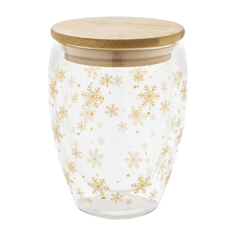 Weihnachts-Thermobecher aus Glas Bostro