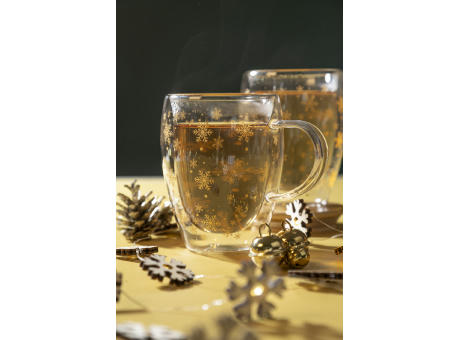 Weihnachts-Thermobecher aus Glas Snostro
