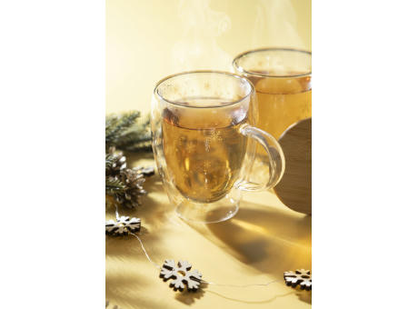 Weihnachts-Thermobecher aus Glas Snostro