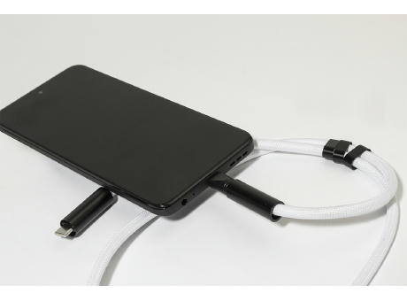 60W Lanyard mit Lade- und Datenkabel aus RPET HolCharge