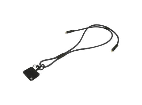 60W Lanyard mit Lade- und Datenkabel aus RPET HolCharge