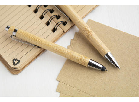 Touchpen mit Kugelschreiber aus Bambus Tashania