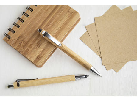 Touchpen mit Kugelschreiber aus Bambus Tashania
