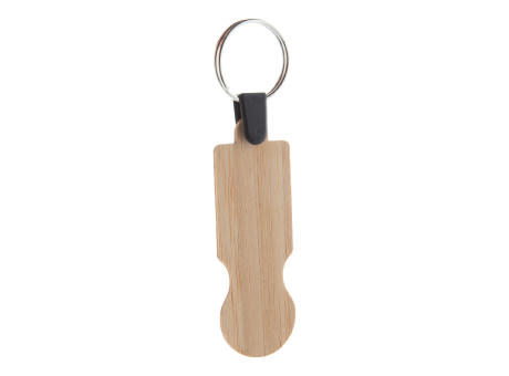 Einkaufswagen-Chip/Schlüsselanhänger aus Bambus BooCart
