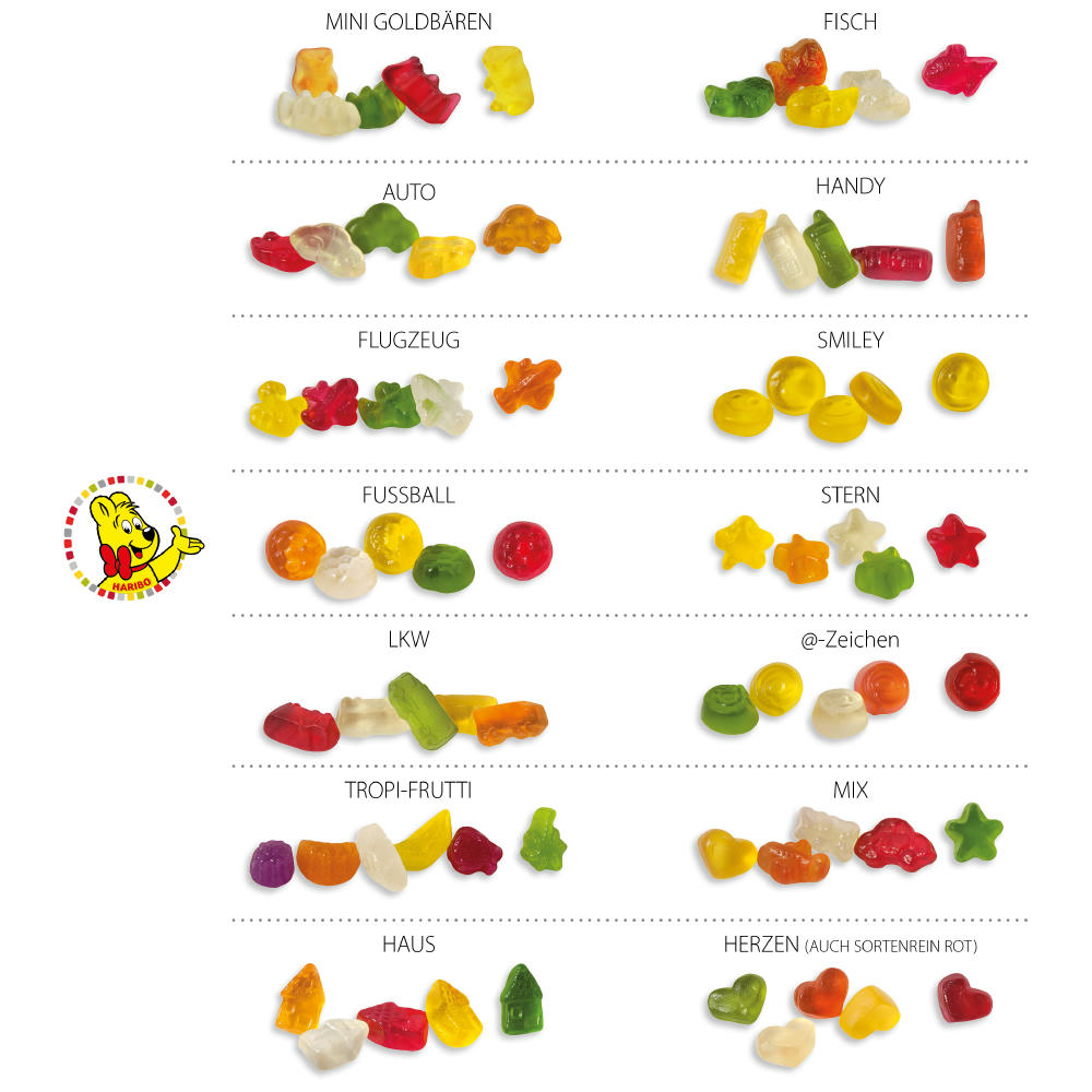 HARIBO Standardformen Werbetüte,   15 g, Inhalt: HARIBO Flugzeuge