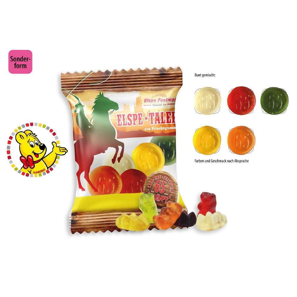 HARIBO individuelle Sonderform Werbetüte,   10 g, Inhalt: HARIBO Individuelle Sonderform